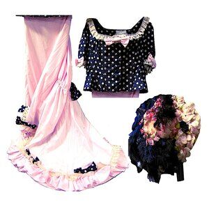 1890 Women's Bodice, Skirt and Vintage Hat Size 20-22